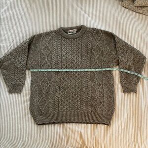 Celtic Country Cozy Brown Cable Knit Sweater